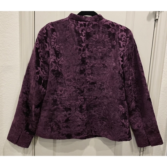 Isaac Mizrahi Live! Velvet Scroll Jaquard Jacket size 10 - Picture 12 of 14